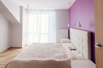 Modern bedroom in apartment