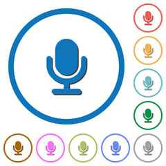 Microphone icons with shadows and outlines