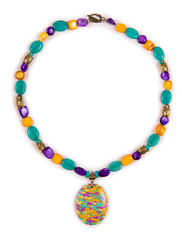 Elegant necklace isolated on white background