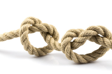 Two heart shape knot of rope