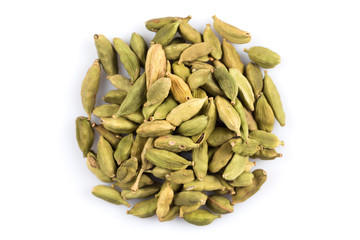 cardamom pods isolated on white