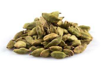 cardamom pods isolated on white