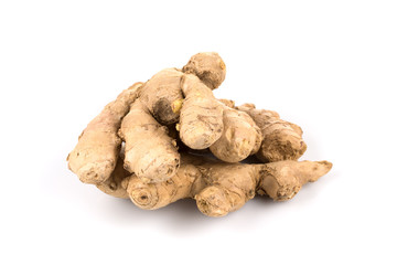 fresh ginger on white background