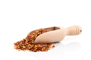 Pile of a crushed red pepper