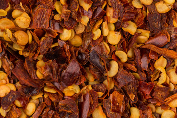 Pile of a crushed red pepper