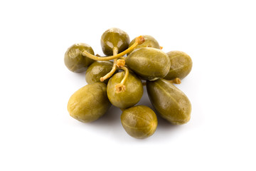 Heap of canned capers