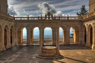 Obraz premium Italy MonteCasino Castle Monastery Abadía building