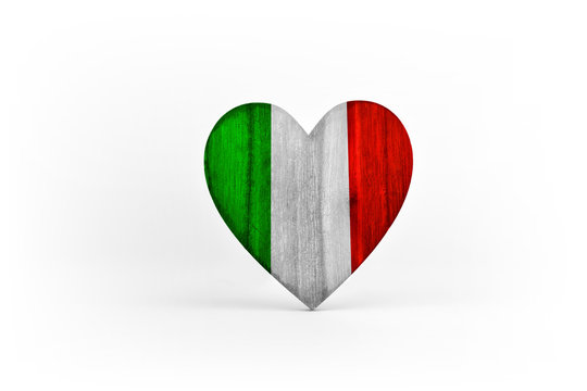 Heart with Italian flag for tourism advertising