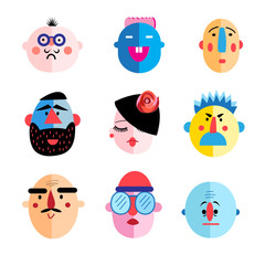 Vector set of different characters