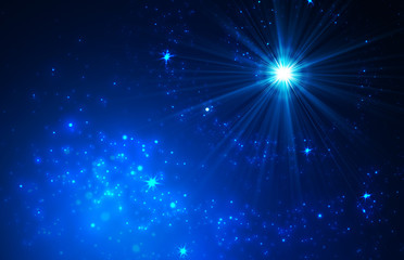 Abstract Background with Falling Star and Twinkling Trail.