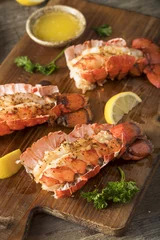 Rolgordijnen Seasoned Baked Lobster Tails © Brent Hofacker