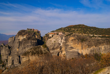 Hanging monastery at Meteora of Kalampaka in Greece. The Meteora - 132634718