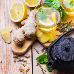 Japanese chinese tea teapot lemon ginger mint