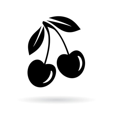 Cherry vector icon illustration