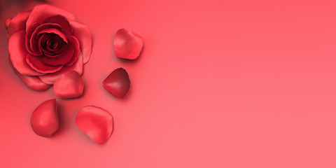Greeting card Valentine day Roses in Love and background 