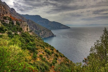 Italy Amalfi Coast and ocean view