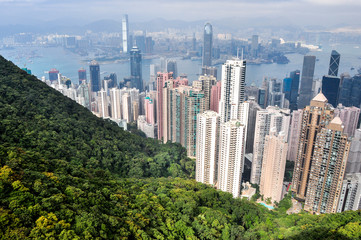 Obraz premium Aerial view of Hong Kong