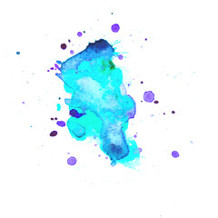Colorful abstract watercolor texture with splashes and spatters. Modern creative watercolor background for trendy design.