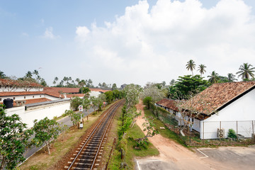Fototapeta na wymiar Railway station in Bentota. Sri Lanka
