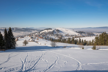 Winter landscape of Podhale