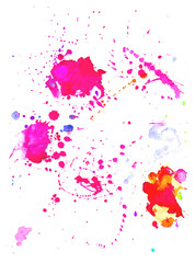 Colorful abstract watercolor texture with splashes and spatters. Modern creative watercolor background for trendy design.