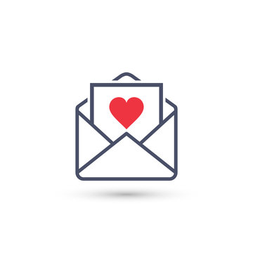 Envelope with Valentine Heart, vector.