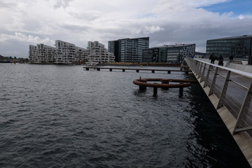 Fototapeta premium Modern architecture near the water in Copenhagen, Denmark