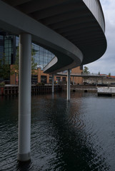 Under the bicycle ramp of Harbor Island, Copenhagen, Denmark