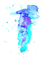 Colorful abstract watercolor texture with splashes and spatters. Modern creative watercolor background for trendy design.
