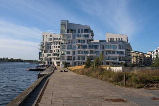 Lines & perspective of modern architecture in Copenhagen, Denmark