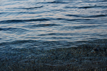 texture of sea water in evening