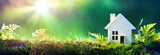 Eco Friendly House - Paper Home On Moss In Garden
