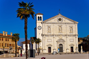 Fototapeta premium Church and central square in Palmanova