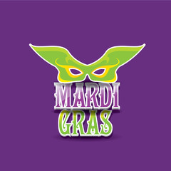 mardi gras vector background with mask and text