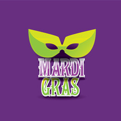 mardi gras vector background with mask and text