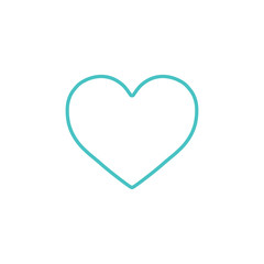 heart love romantic outline line icon blue on white