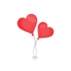 Fototapeta na wymiar Heart balloon love romantic icon. Isolated and flat illustration. Vector graphic.
