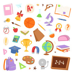 School icons vector.