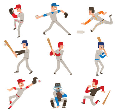 Baseball player vector icon.