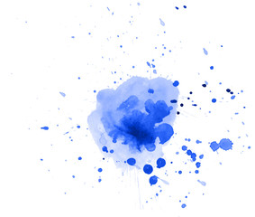 Colorful abstract watercolor texture with splashes and spatters. Modern creative watercolor background for trendy design.