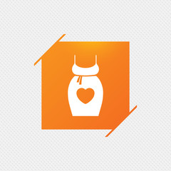 Pregnant woman dress sign icon. Maternity symbol.