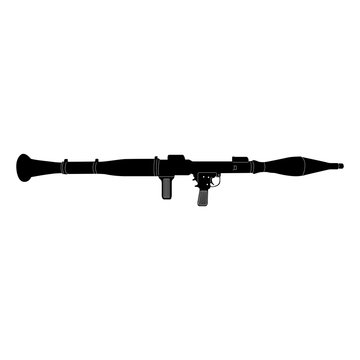 black rpg weapon on white background clip art preview