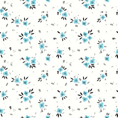 Cute seamless vector floral pattern
