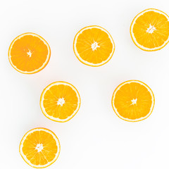 Orange isolated on white background. Flat lay