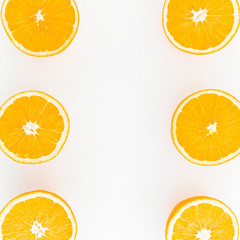 Orange isolated on white background. Flat lay