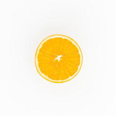 Orange isolated on white background. Flat lay