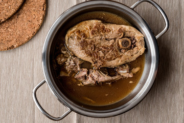 Lamb meat (tandoori) in pan