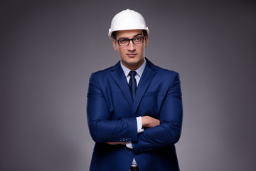 Young architect in industrial concept