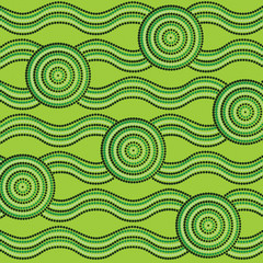 Abstract Aboriginal dot painting in vector format.