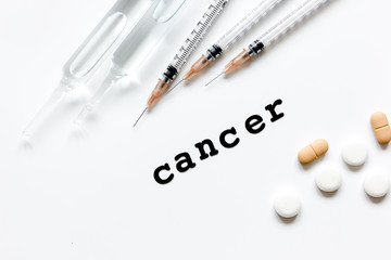 Obraz premium concept - cancer top view on white background